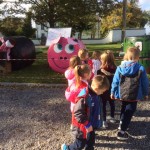 Mrs. Harrington's on tour checking out the scarecrows 22/10/20